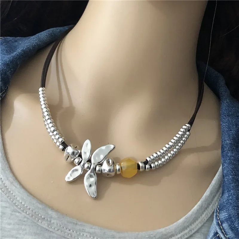 

Anslow Brand Creative Design Top Quality Charms Choker Dragonfly Statement Necklace For Women Female Mothers' Day Gift LOW0020AN
