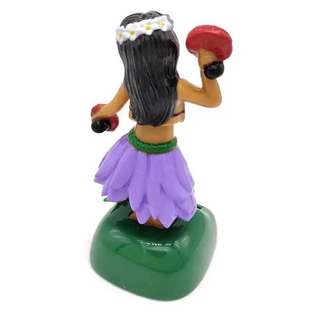 Solar Dancing Hawaii Girl Hula Shaking Head Toy Solar Powered Auto Interior Decompression Dashboard Ornament Car Accessories 2
