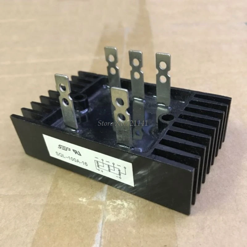 1pc Bridge Rectifier 100A Amp 100V-1600V Voltage 3-Phase Diode Bridge Rectifier High Power Black Diode diode bridge rectifier electronic component rectifier diodes electrical rectifier diodes