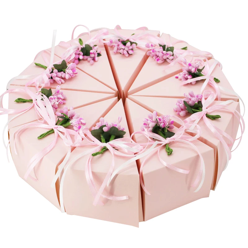 20pcs Flowers Cake Box with Ribbon Candy Gift for Cake/Chocolate Cookie Packaging Boxes Party Wedding Decrotion | Дом и сад