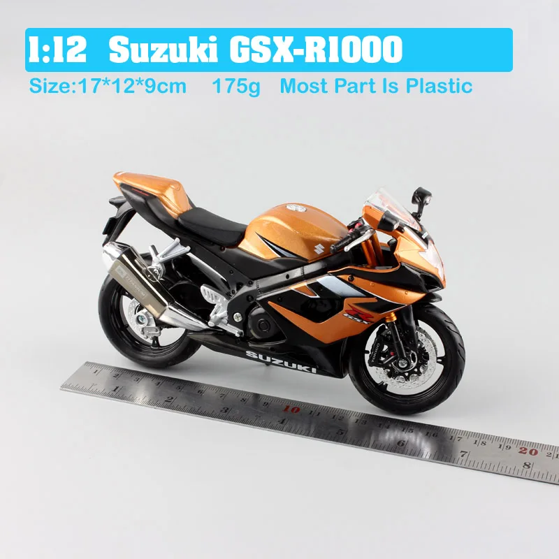 Masito 1/12 масштаб Suzuki GSX-R1000 Gixxer GSXR спортивный велосипед металлический литой под давлением модель автомобиля мото rcycle мото игрушки Миниатюрные для детей