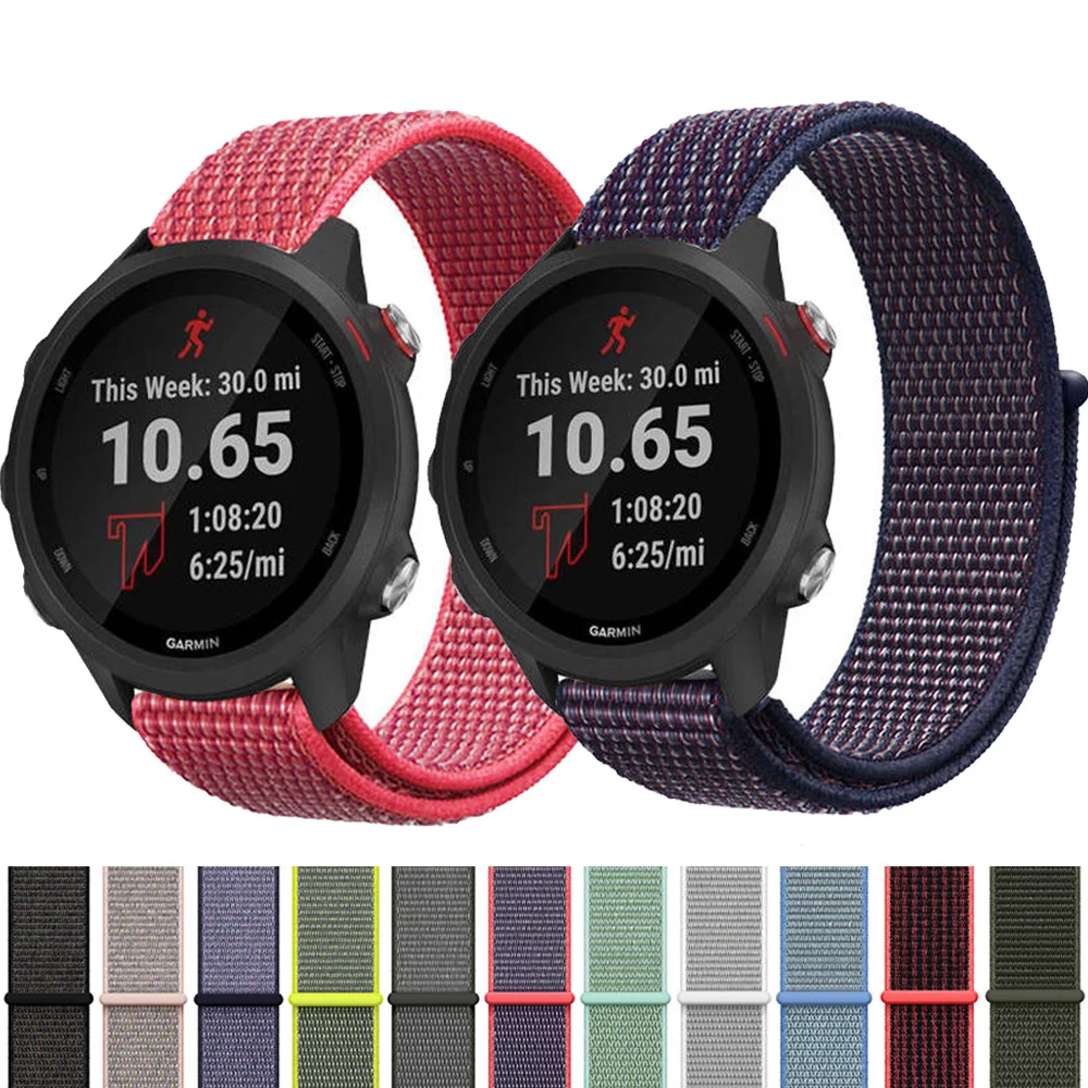 Спортивные нейлоновые петли-ленты для Garmin CAME SQ Music ремешки Forerunner 245 645M 55 158 Vivoactive 4