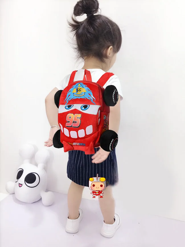 Детский мини-Плюшевый Рюкзак с изображением машинки Диснея для детей от 2 до 5 лет, детский сад, для девочек и мальчиков, McQueen, школьная сумка на плечо
