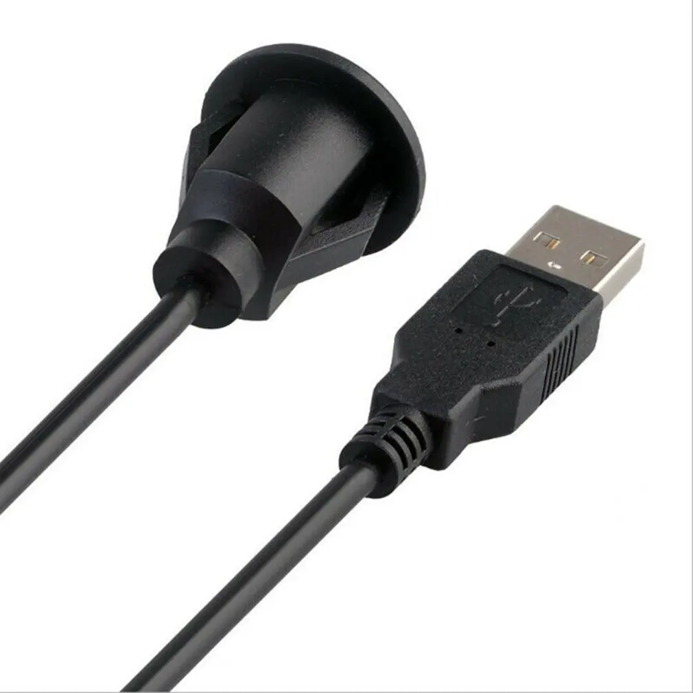 1 м/2 М Установка приборной панели автомобиля USB 2,0 гнездо «Папа-мама» Панель удлинитель один порт USB2.0 Женский кабель