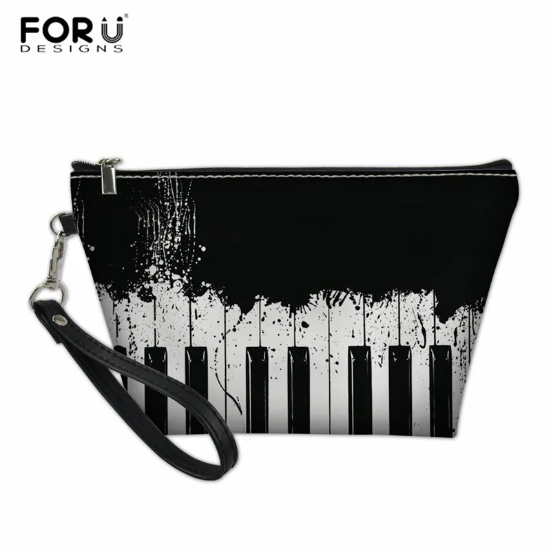 

FORUDESIGNS Piano Music Makeup Pouch Organizer Women Travel Toiletries Bag Waterproof Small Bags for Ladies Zipper Cosmetic Bag