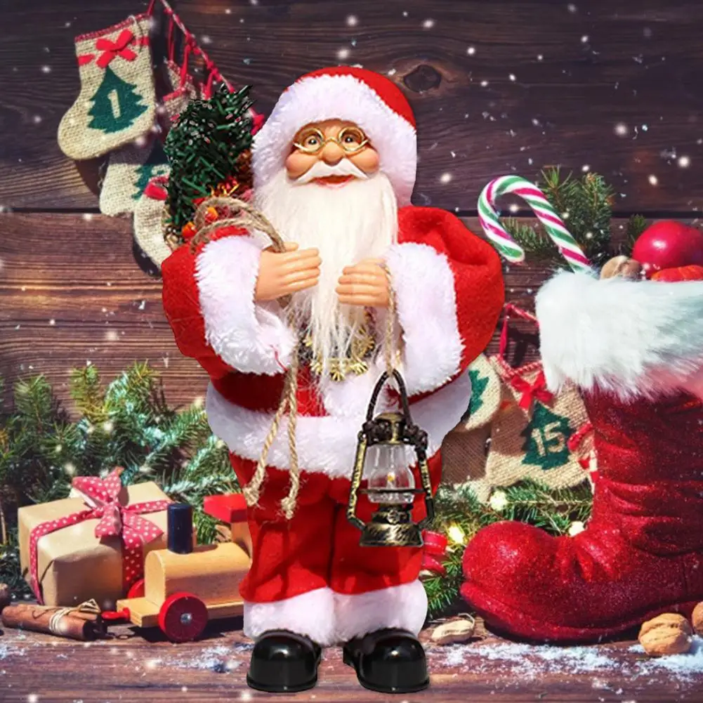 Santa Electric Music Toy Small Doll Ornaments Christmas Decorations Christmas Gifts Children Toys Tabletop Ornament Gift For Kid