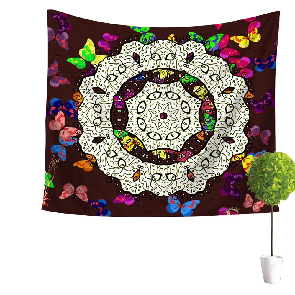 Lychee Mandala Series Printed Wall Hanging Tapestry Polyester Blanket Art Wall Carpet Home Decorative Tapestry - Color: 3