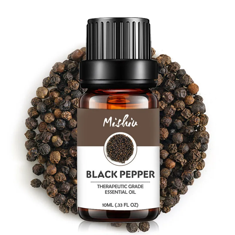 

Mishiu Black Pepper Essential Oil Pure Aromatherapy Fennel Cajeput Grapefruit Orange Clary Sage Lemon Peppermint Massage Oil10ML
