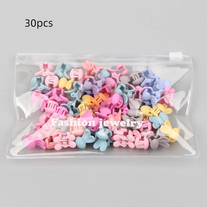 Hair Clips 30Pcs Mini Hair Claws Clips For Girls Baby Colorful Hairpin Cartoon Rabbit Flower Crown Star Hair Clips Children Clamp