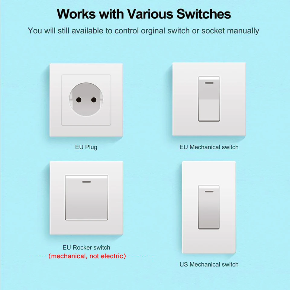 Interruttore Luce Intelligente EPLZON 2 Vie - WiFi, App Tuya, Compatibile Alexa E Google