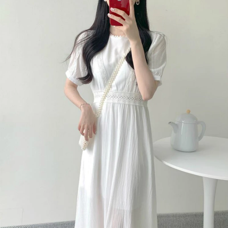 white sundress with sleeves