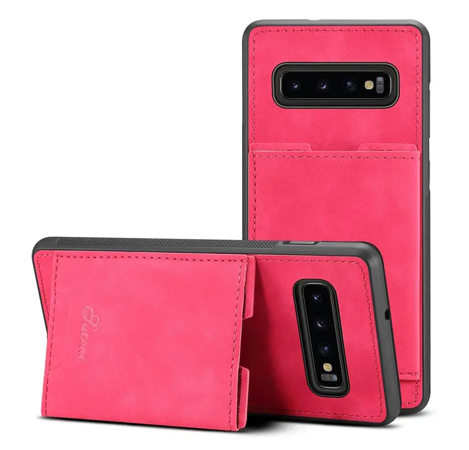 Модный чехол для телефона из искусственной кожи для samsung S10 Plus S10E 5G чехол простой держатель для карт кронштейн чехол для samsung Note 10 Pro Чехол