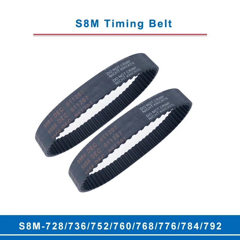 

timing belt S8M-728/736/752/760/768/776/784/792 teeth pitch 8 mm circular teeth belt width 20/25/30/40 mm for 8M timing pulley