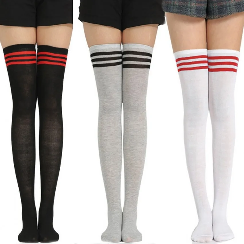 Women Stockings Sexy Socks Striped Thigh High Warm Stockings for