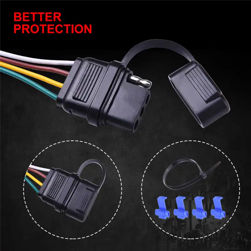 MICTUNING Powered 3 to 2 Wire Trailer Tail Light Converter for 12V