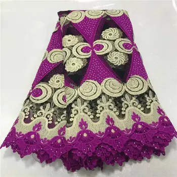 

African Lace Fabric, 2020 Embroidered Nigerian Lace Fabric With Stones High Quality French tulle Lace Fabric For Women dress JAU