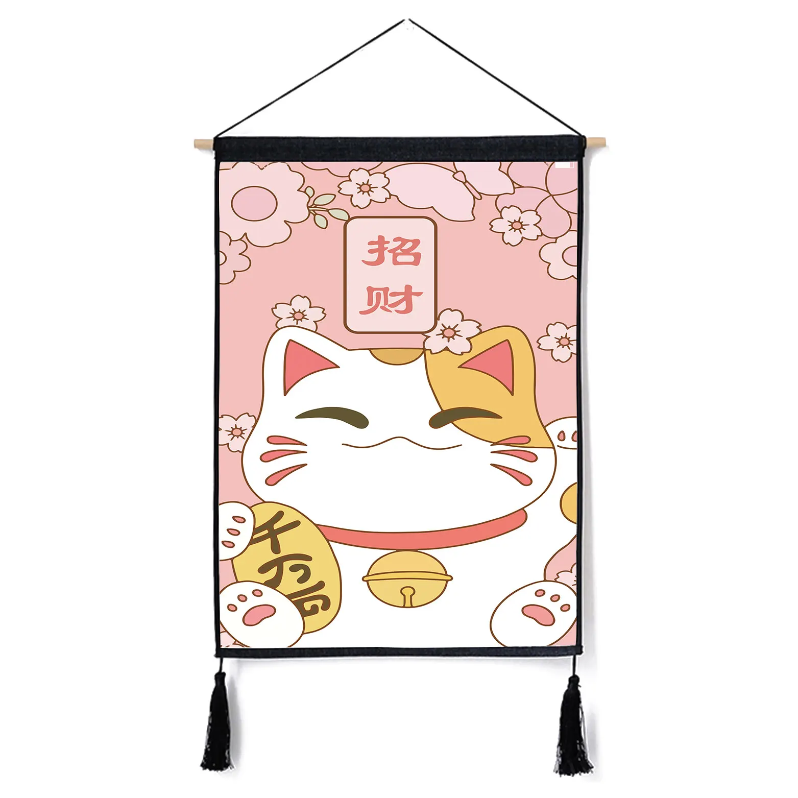 Новинка; с изображением из мультфильма Lucky Cat вешается на стену настенный хлопок и лен гобелен 45*65 см
