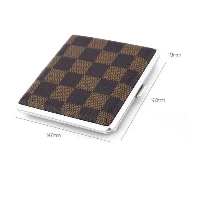 50pcs Retro Metal with Leather Surface Cigarette Case Double Sided Spring  Clip Open Cigarette Box 20 Capacity - AliExpress