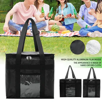 

Thermal Insulated Party Takeaway Outdoor Picnic Handle Casserole Lunch Bag Portable Carrier Zipper Large Capacity Cookout