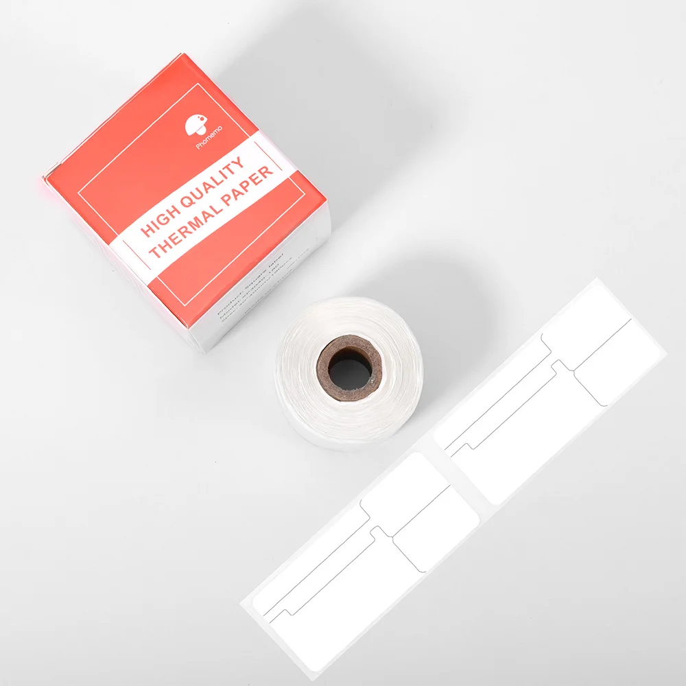 Jewelry Tag Price Sticker Adhesive F shape Label Paper for Phomemo M110/M200 Printer Thermal Paper Rolls 30*25+45mm 100pcs Label thermal paper roll