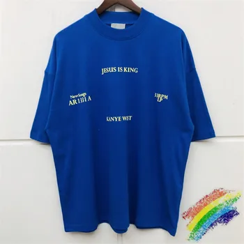 

Summer Style Kanye West Jesus is King L.A Listening Party Printed Women Men Short Sleeve Cotton T shirts tee