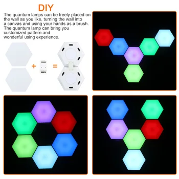 

New Quantum Lamp Led Modular Touch Sensitive Lighting Hexagonal Lamps Night Light USB Decoration Wall Lamp
