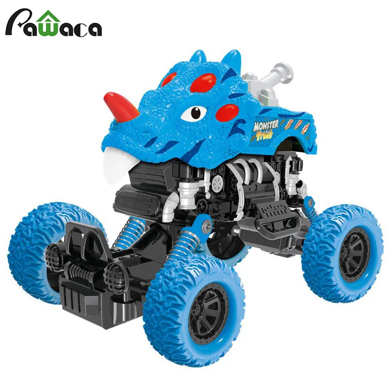 

Dinosaur Monster Truck Toys,Four-Wheel Pullback Trucks Toys Dinosaur Race Cars with Shockproof Spring Push Toddler Toys For Kids