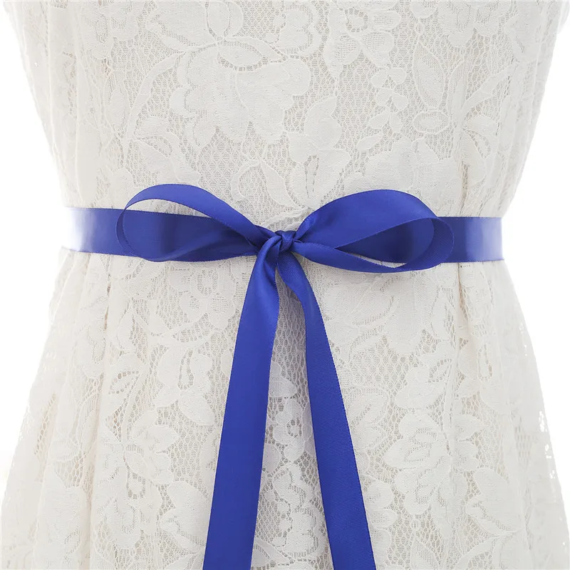 Mecresh элегантный серебристый Стразы Свадебная поясом бело-розовая ленты свадебный пояс для свадебное платье свадебные аксессуары MYD022 - Цвет: Синий