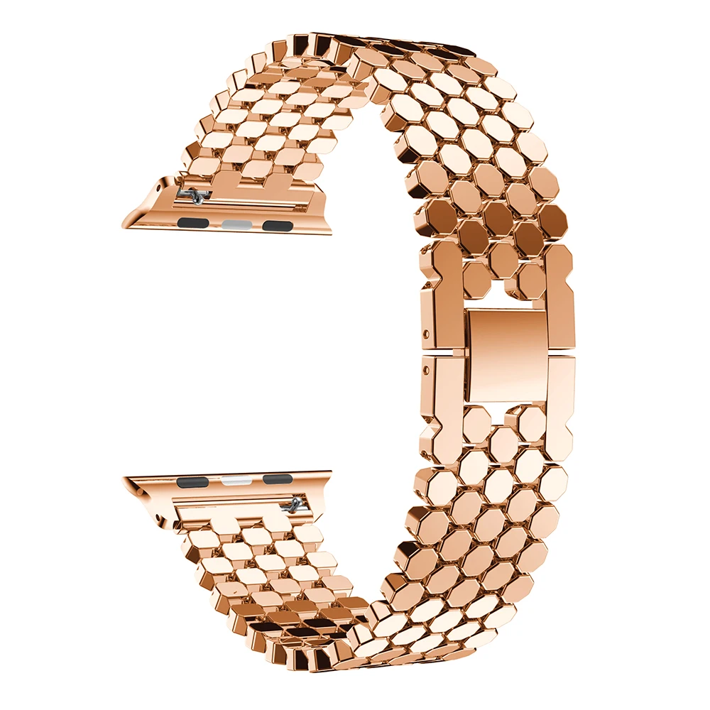 YAYUU рыбья чешуя полосы для Apple Watch Band 42 мм 44 38 40 металлический сменный ремешок Series