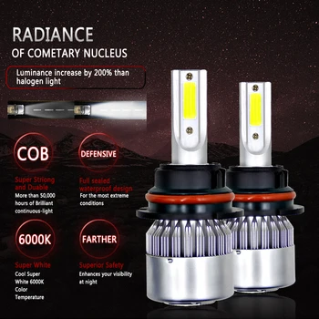 

LED 2x H7 H11 H4 COB Headlight Hi/Lo H1 H3 H8 HB1 HB3 HB4 HB5 2x55W HIR2 H13 H16 H27 Car Head Lamp Bulbs 6000K C6 Fog light