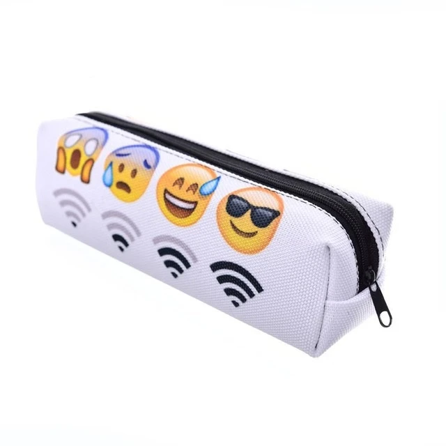 

Cute Emoji Wifi Pencil Case Oxford Pencil case For Girls Boys Large Pen Bag Makeup pencil storage bag Stationery Supplies