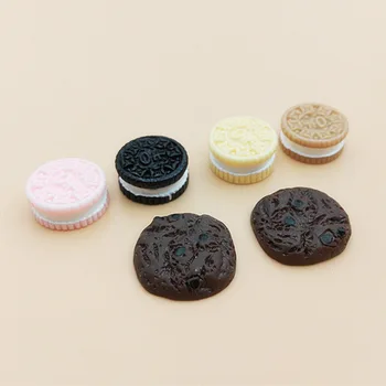 

20Pcs Resin Cream Chocolate Biscuit Flat back Cabochon Simulation Fake Food Scrapbooking For Embellishment DIY Decoration Craft