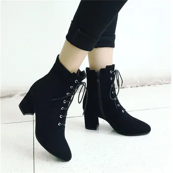 

BBZAI New pattern Europe and America Women's Boots 6CM Big code Martin Short boots Fashion Show botas mujer 34-42 43