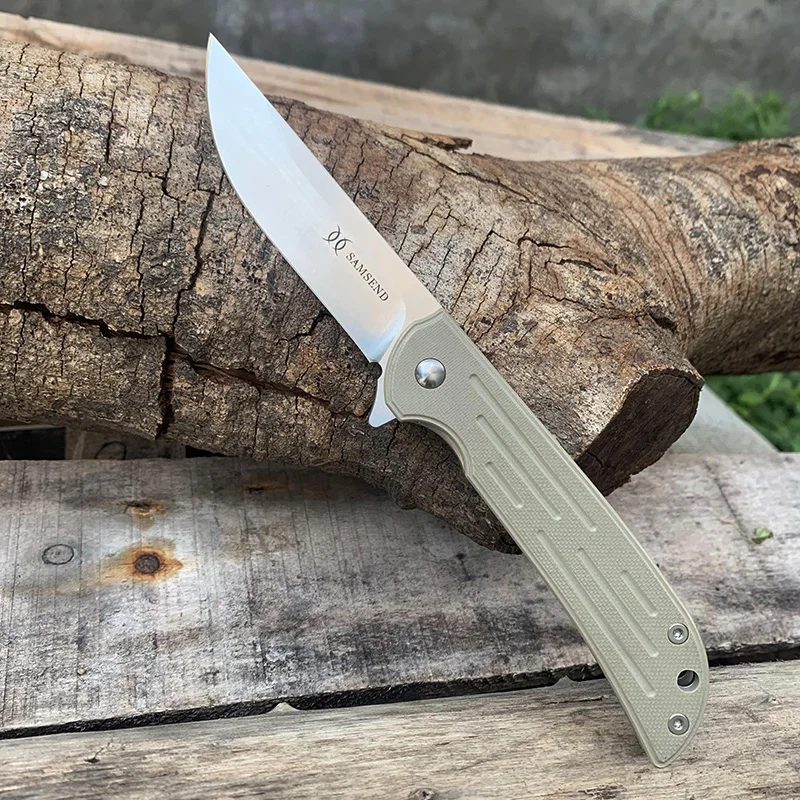 

Recommend SAMSEND Folding Knife 440 blade G10 Handle fruit knife Outdoor Hunting Self-defense Multi-function Tool