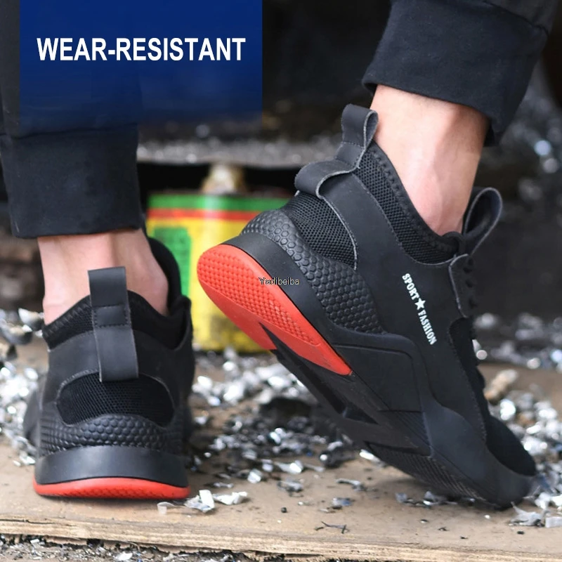 New Work Safety Boot Steel Toe Safety Shoes Anti-Piercing Breathable Working Shoes Indestructible Men Work Sneakers Ryder