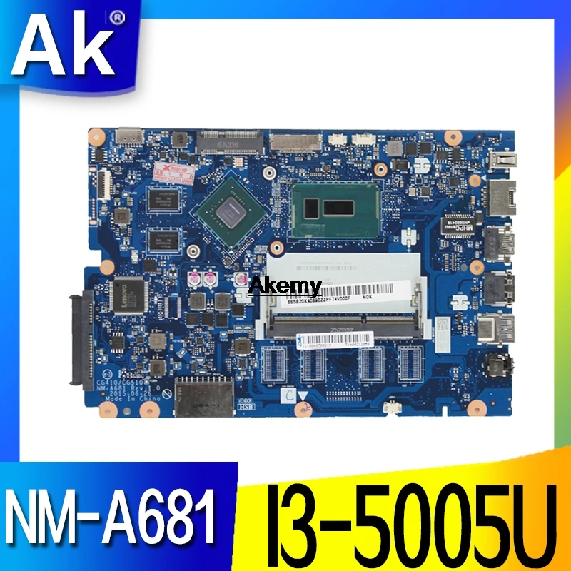 

Free shipping new 5B20K25385 for Lenovo 100-15IBD CG410/CG510 NM-A681 Laptop Motherboard with SR27G I3-5005U CPU 920M 1GB GPU