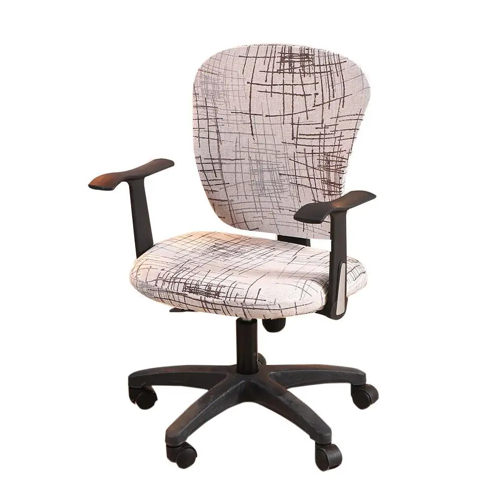 Печатный современный спандекс чехол на компьютерное кресло эластичная хлопковая ткань офисный раздельный Чехол для стула легко моющийся съемный - Цвет: J