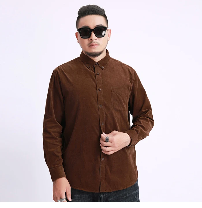 Большие и маленькие размеры 5XL 6XL 7XL 8XL Новое поступление Модная рубашка из вельвета и хлопка, Молодежная Повседневная Свободная рубашка высокого качества