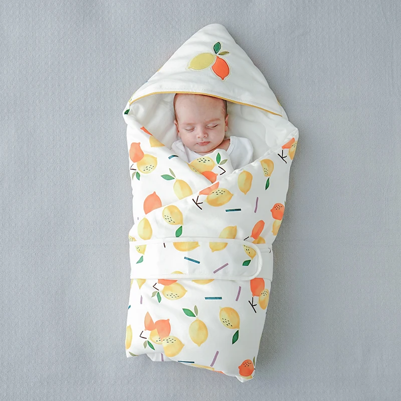 Baby Hooded Blanket Newborn Baby Care Wrap Blankets Cotton Thicken Swaddle Blankets for Stroller  85*85cm Autumn Winter