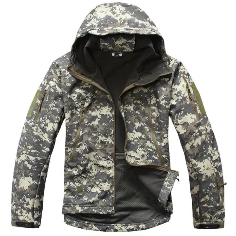 Тактическая куртка мужская военный камуфляж для вылазок Водонепроницаемая ветровка из мягкой ткани мужская зимняя теплая флисовая куртки летчиков охотничья одежда