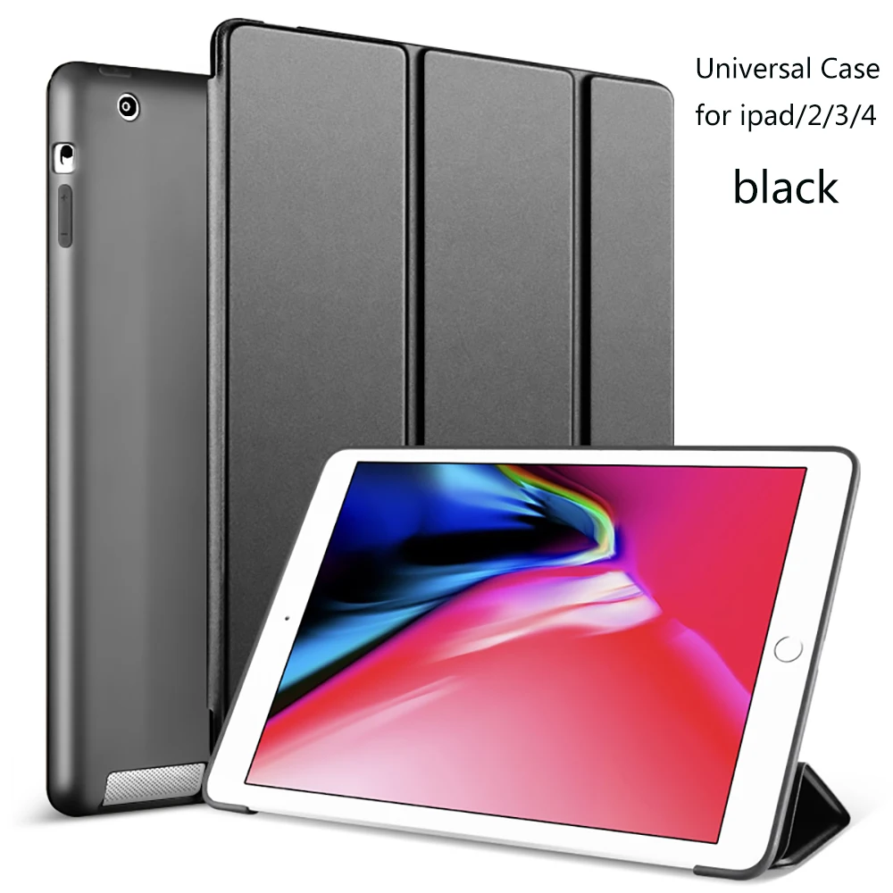 Для iPad 2/3/4 защитный чехол Smart Auto wake up приглашения на свадьбу с Кронштейн чехол для iPad 2/3/4 модели A1395 A1430 A1458 A1459 A1460 - Цвет: black