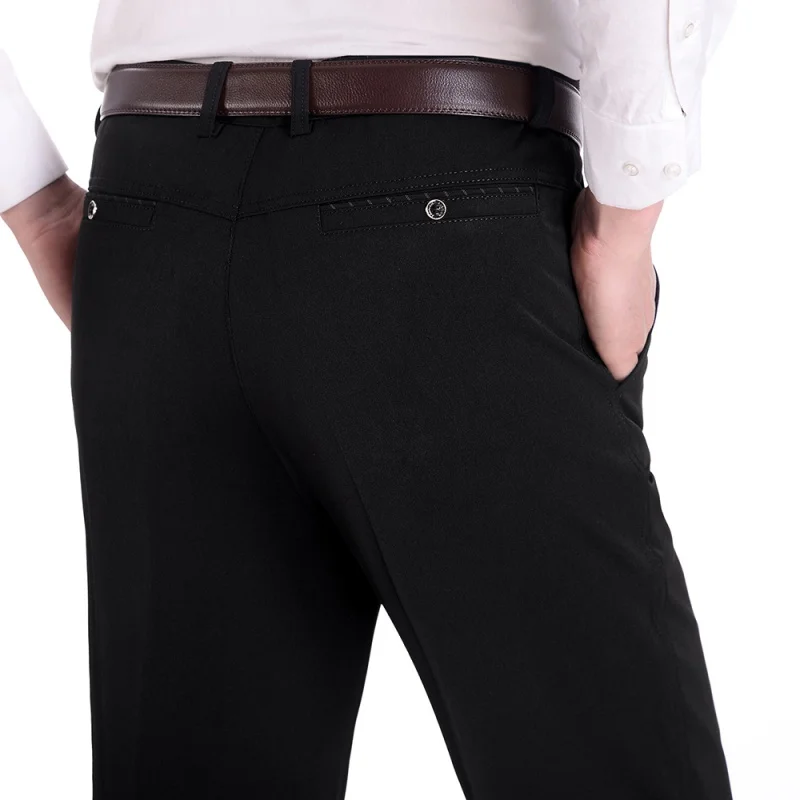 Nuevo diseño otoño hombres pantalones casuales gruesa suelta Hombre Pantalones rectos de cintura alta de negocios pantalones de Moda hombre de talla grande 29-40
