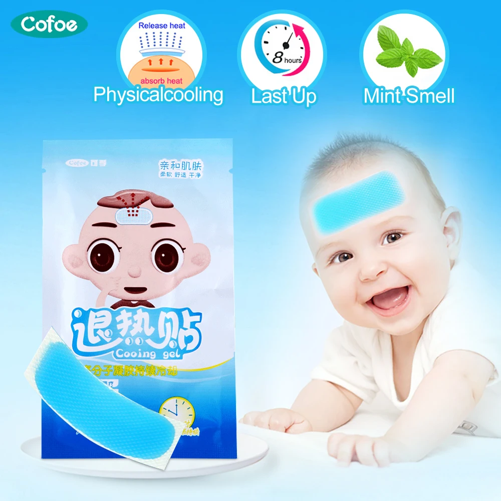 

Cofoe Cooling Patch Ice Plaster Lower Temperature Baby Fever Down Ice Gel Patches Polymer Hydrogel For Lower Temperature