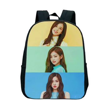 

New 12 Inch Children School Bags Blackpink Jisoo Backpack for Kids Boys Jennie Lisa Girls Kindergarten Bag Best Gift Mochila