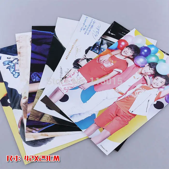 Постеры TFBOYS 8 шт./лот плакаты со звездами 42x29 см Высококачественная печать с