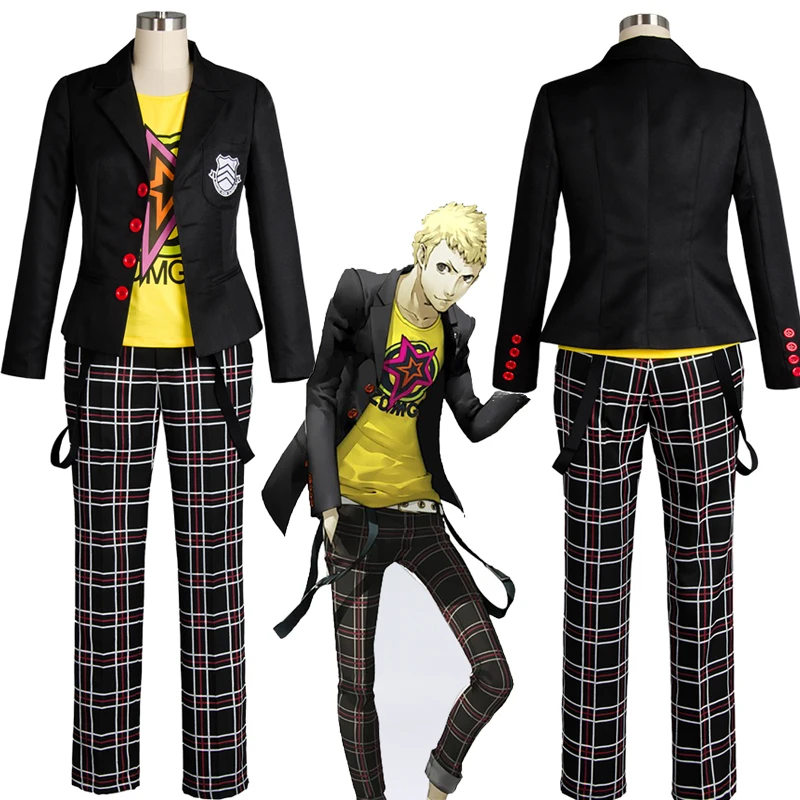 Новый костюм для косплея Ryuji Persona 5 косплей Сакамото райоцзи наряд школьная форма