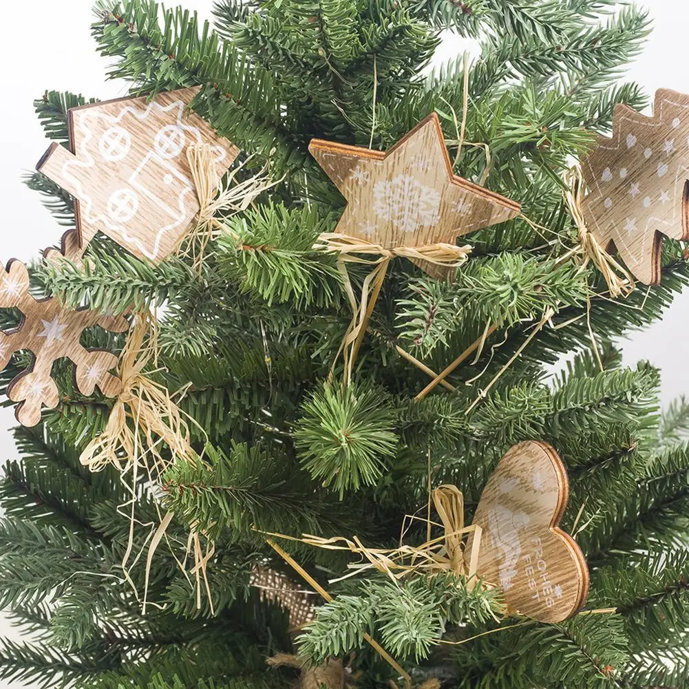 

GloryStar Christmas Decoration Wooden Inserted Card Table Decoration Christmas Tree Ornament