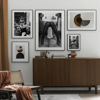 

Modern Abstract Geometric Posters And Prints Black And White Landscape Wall Art Picture Canvas Poster Decoration Home Painting