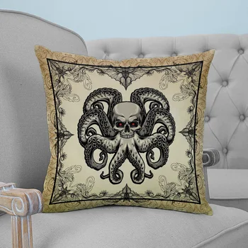 

Halloween Skull Head Skull Octopus Pillow Covers Cases Pattern Nordic Cover Cushion Pillowcase Square Print