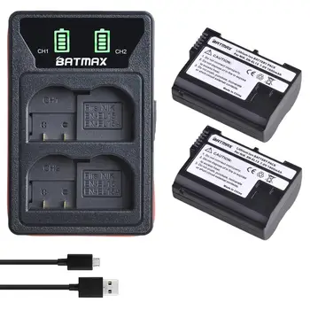 

Batmax EN-EL15 EL15A Battery+LED USB Dual Charger with Type C Port for Nikon D600 D610 D600E D800 D800E D810 D7000 D7100,Z6, Z7